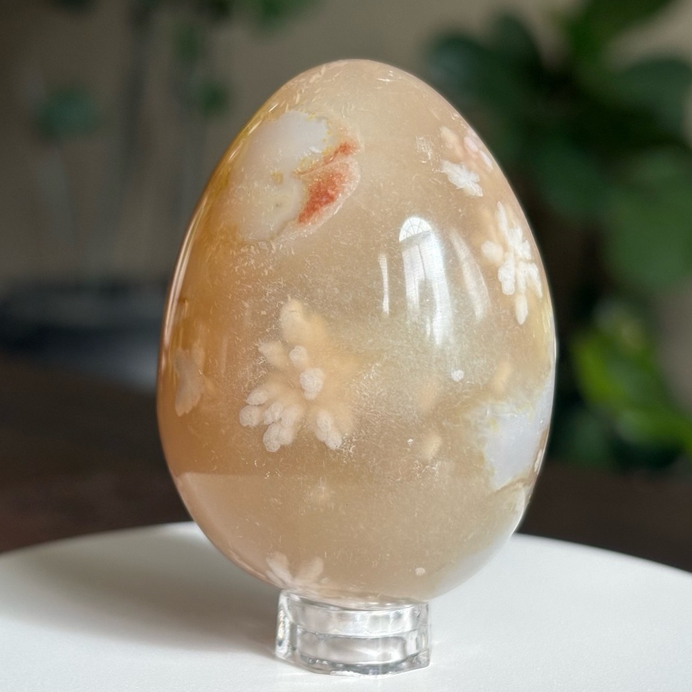 Flower Agate Crystal Egg Carving - Polished - Picture 6 of 17